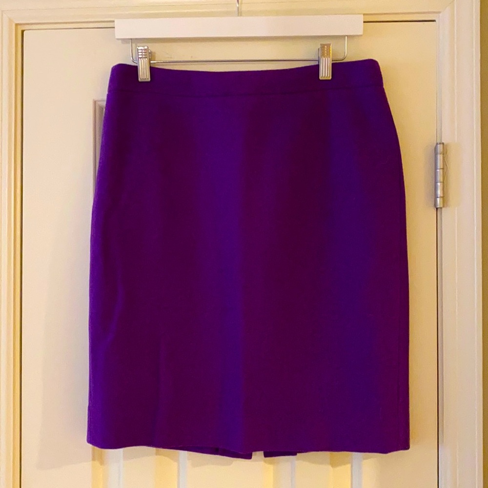Purple Wool Pencil Skirt